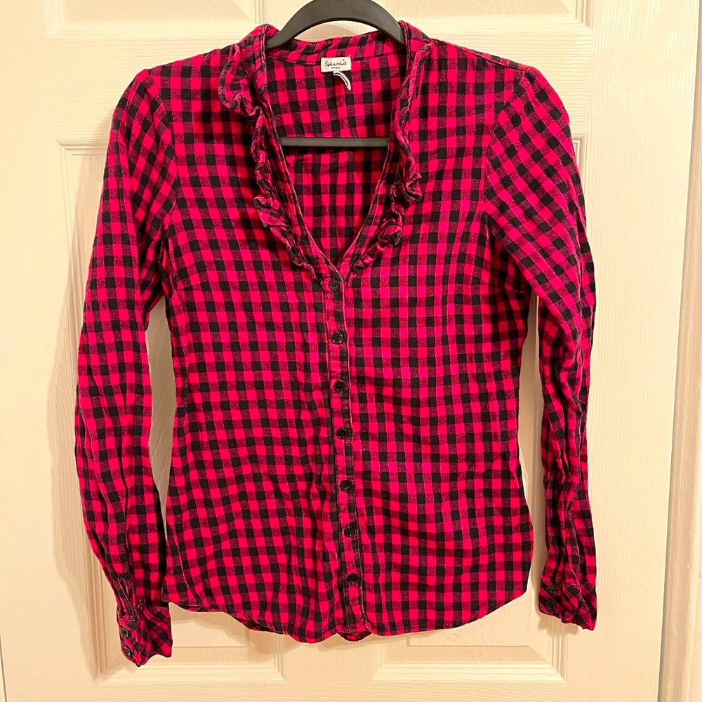 Splendid Red & Black Flannel Gingham Shirt
